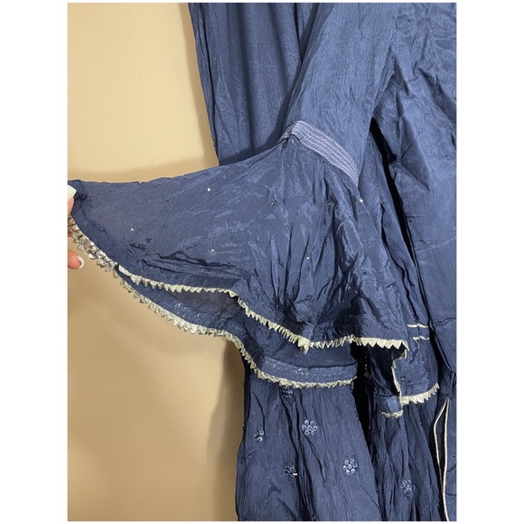 Blue Sharara with silver work - Picture 3 of 4